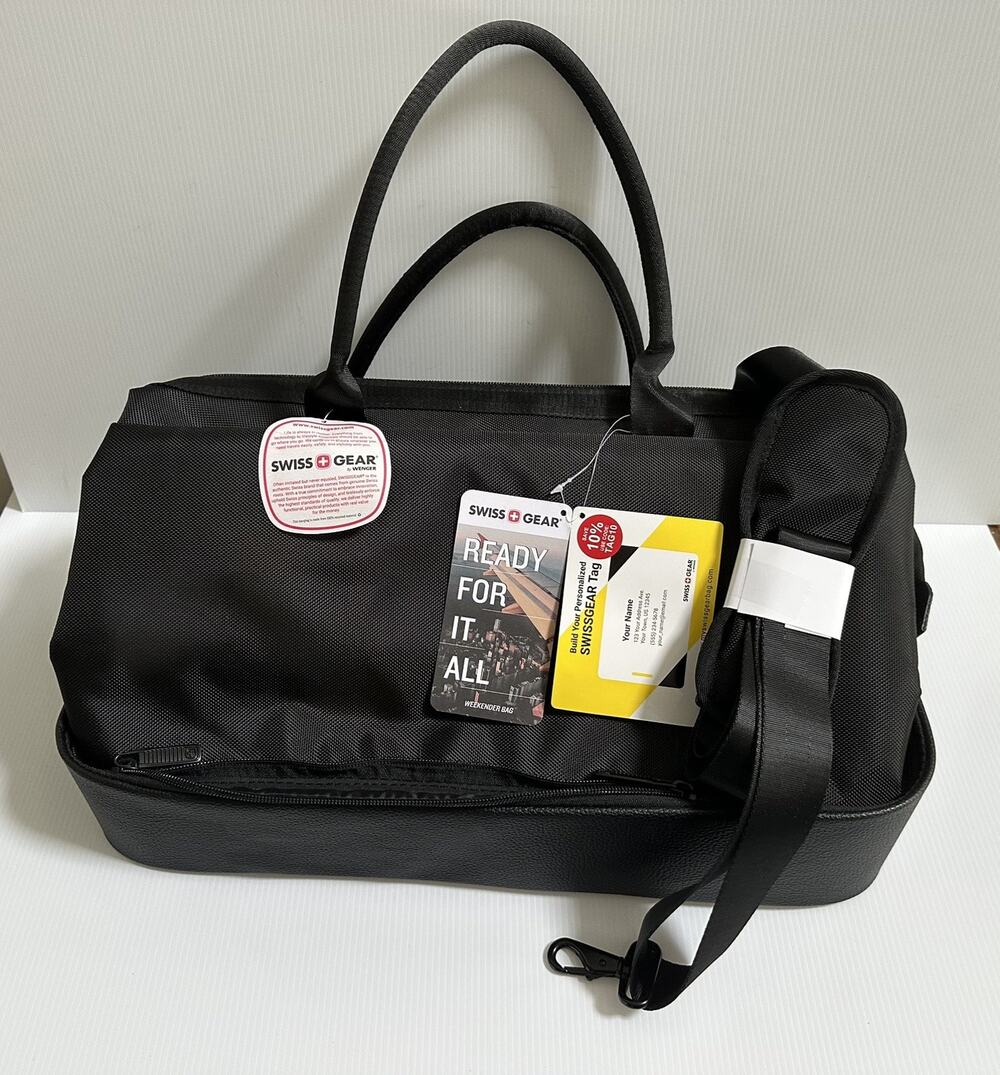 SwissGear The Weekender Travel Tote Bag Black Duffel Carry-On New With Tags